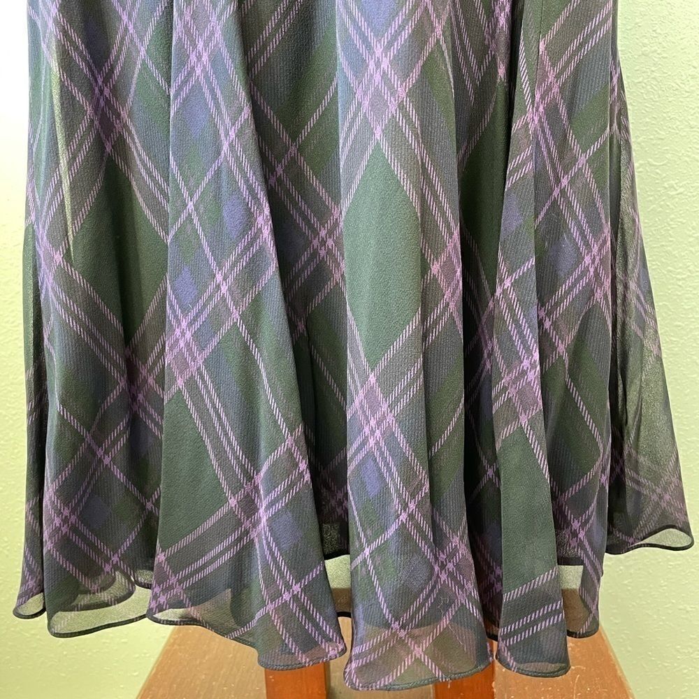 NWT Lauren Ralph Lauren Black & Purple Silk Skirt - Picture 3 of 8